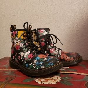 Dr Marten floral painted boots